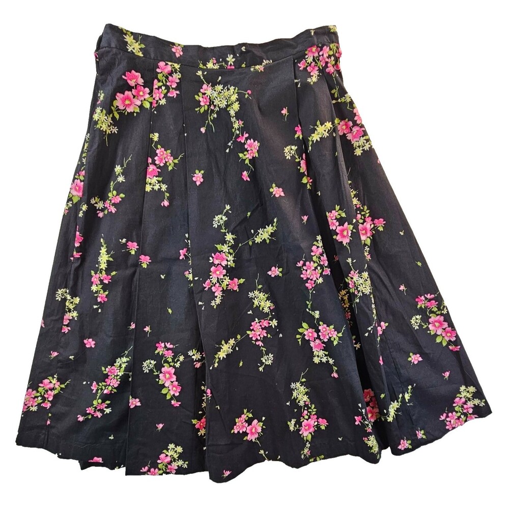 Coldwater Creek Medium Floral Pleated Skirt Cottagecore Y2K Rare